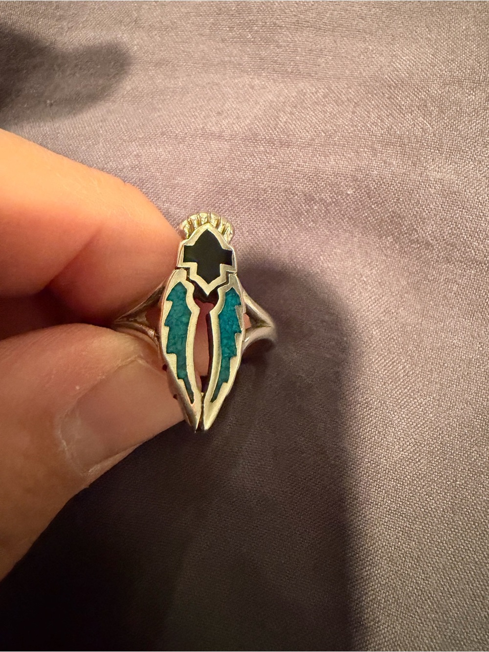 Harley-Davidson Turquoise and Black Accent Women's Ring - Picture 2 of 7